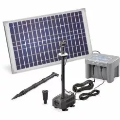 De gros ⭐ Pompe Solaire De Bassin 25W 630l / H Batterie + LED Pompe Solaire De Bassin Jardin Esotec 101925 ⭐