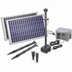 Promo ? Pompe Solaire De Bassin 50W 1300l / H Batterie + LED Pompe Solaire De Bassin Jardin Esotec 101926 ?