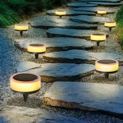 Acheter ? Elégant Lot De 8 Luminaires Solaires Décoratifs RVB Blanc Chaud LED Jardin Esotec 102090 ?