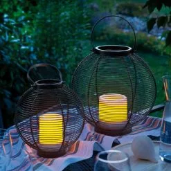 Tout neuf ? Lampes Décoratives Solaires Lot De 2 Lampes De Jardin Lanterne Lumière Solaire Extérieure Esotec 102215 âš