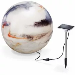 Meilleur prix ? Boule Solaire 26 Cm Marbre Pierre Optique Lumière Solaire Décoration De Jardin LED Esotec 102673 ⭐ -Esotec Boutique 26789450 2