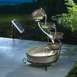 Acheter ? Fontaine Solaire Cascade Avec Batterie + Fontaine LED Fontaine De Jardin Esotec 101300 ? -Esotec Boutique 26789486 3