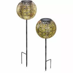 Budget ? Lot De 2 Bouchons De Jardin Solaire LED Blanc Chaud Décoration De Jardin Lumière Solaire Esotec 102373 ? -Esotec Boutique 26790106 2