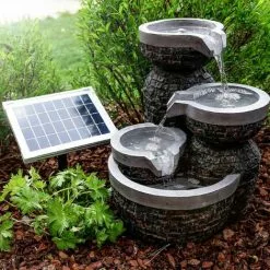 Budget ? Fontaine De Jardin Solaire + Fontaine à Batterie Fontaine D’eau Solaire Esotec 101314 ?