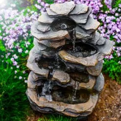 Tout neuf ✔️ ESOTEC Fontaine De Jardin Solaire Fontaine De Batterie De Fontaine D’eau Fontaine Solaire En Cascade 101316 ? -Esotec Boutique 28276819 5